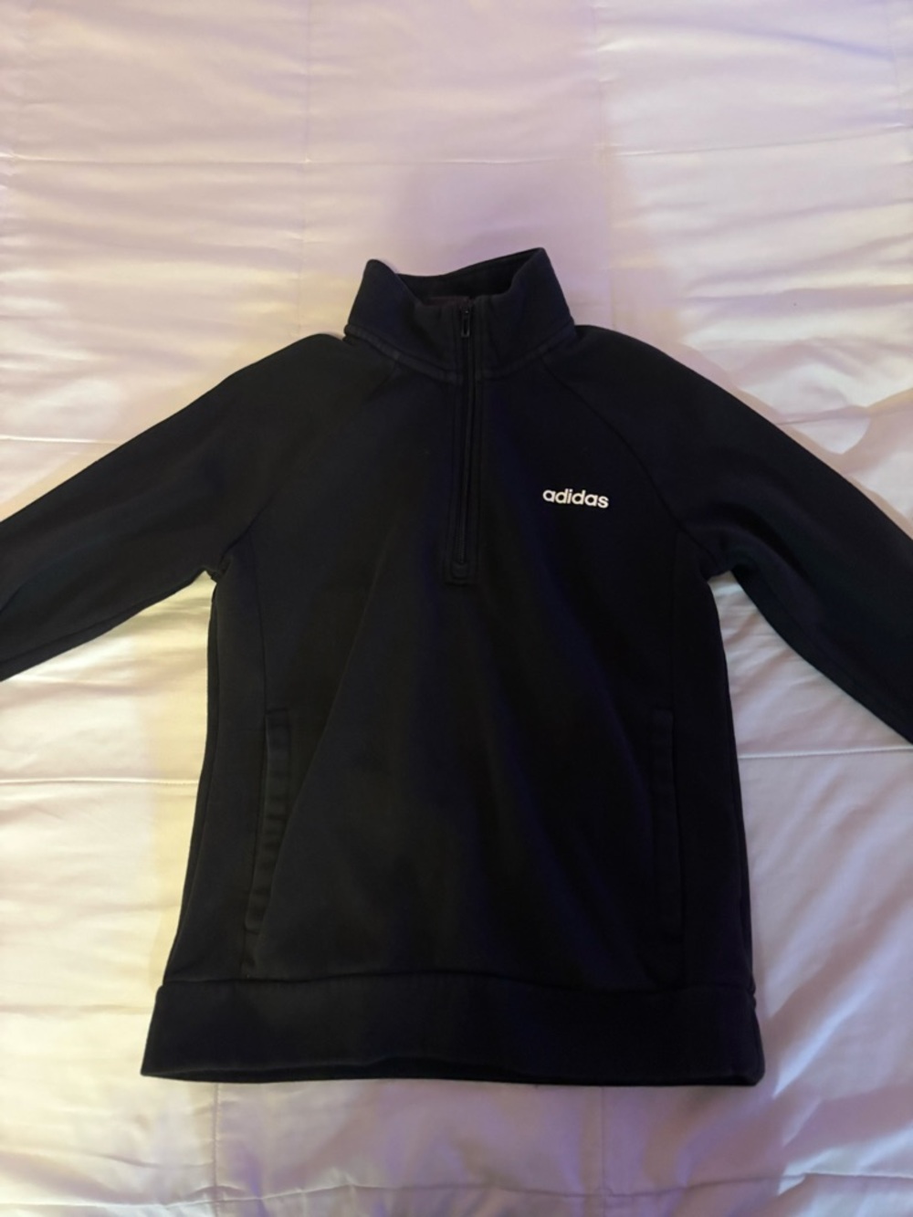 adidas Black Quarter-Zip Fleece Top